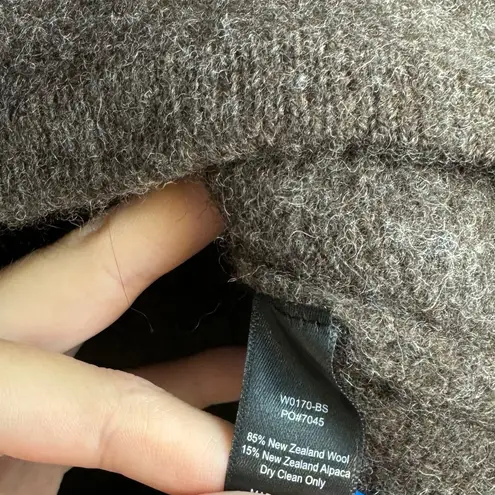 Betabrand Black Sheep Wool Alpaca Wrap Cardigan Sweater Brown Sz S/M