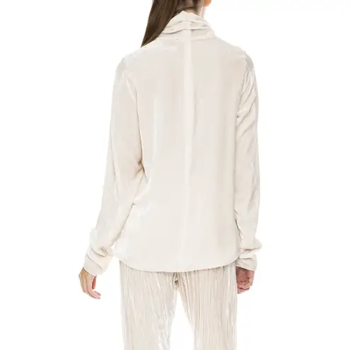 Forte Forte Turtleneck Cream Italian Velvet Silk Blend Long Sleeve Top Size 1