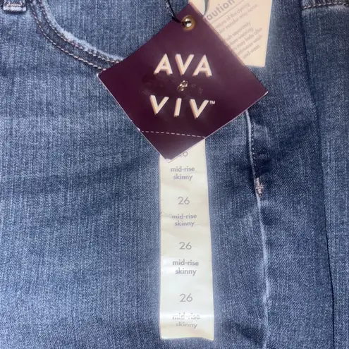 Ava & Viv Dark wash Blue High Rise skinnyJeans new