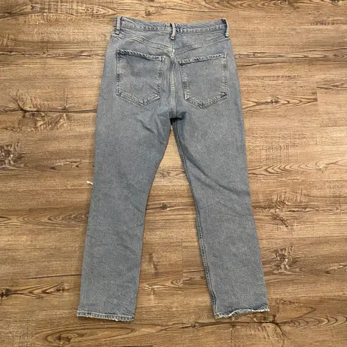 AGOLDE  Riley Button Fly High Rise Straight Fit Distressed Jeans Women's size 29