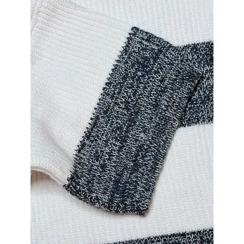 Kinross 100% Cotton Striped Knit Short Sleeve Hoodie size Small White