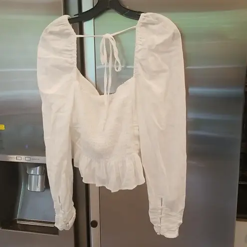 Free People 💕💕 Chloe Top Cotton Sweetheart Neckline ~ White Medium  NWOT