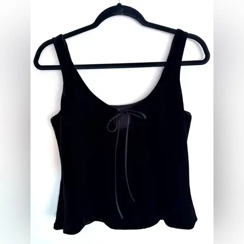 Alex Evenings Vintage Black Velvet Camisole Tank Top Side Zip Lined M