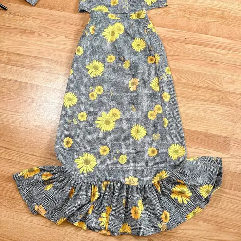 Vintage 1970s By David Smith Blouse and Skirt Sunflower Two Piece Outfit