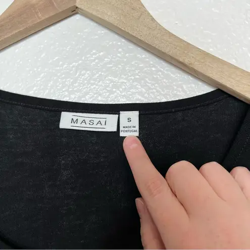 Masai Copenhagen black sleeveless viscose lagenlook tunic top size small