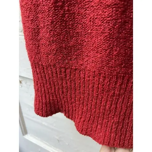 Esprit cecily red metallic scoop neck Caterpillar short sleeve sweater top M