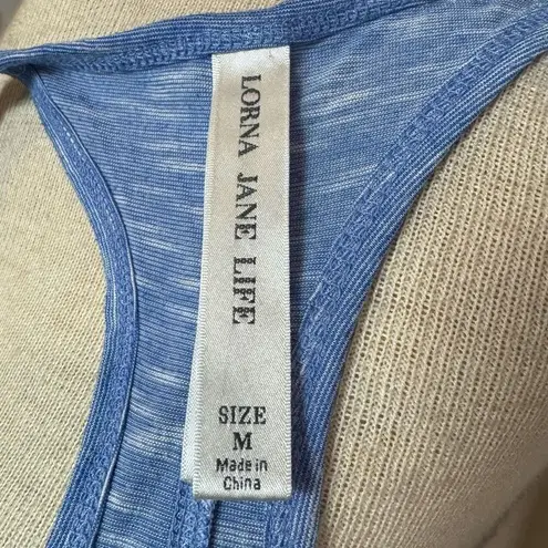 Lorna Jane Slouchy Racerback Tank Top in Heathered Blue Size Medium