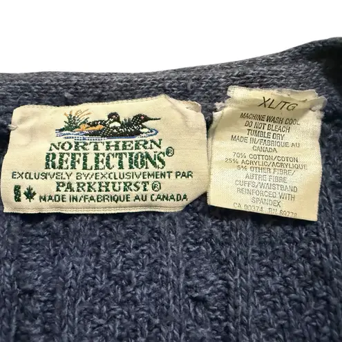 Northern Reflections VTG 90s XL Golf Preppy Button Knit Cardigan Sweater Cottage