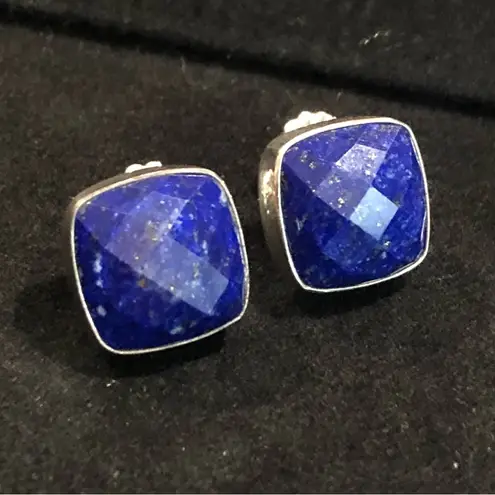 Sterling Silver JAY KING DTR Desert Trading Lapis Lazuli Faceted Earrings NIB