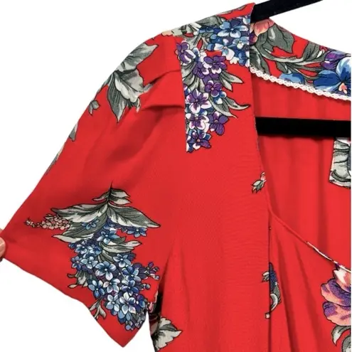 Maeve Anthropologie Caldwell Square Neck Buttondown Floral Dress Size 0 Feminine