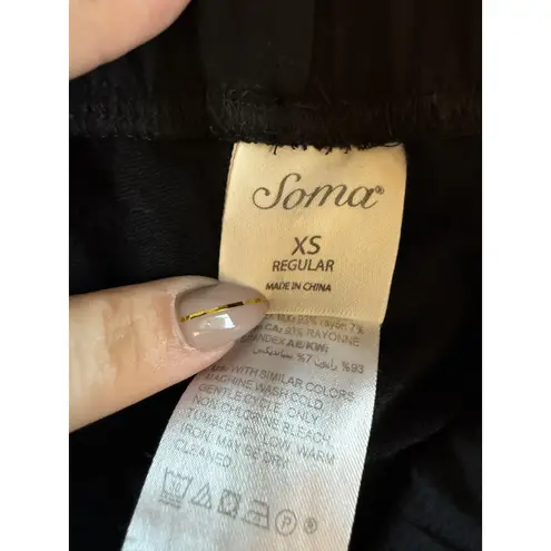 Soma Leggings Womens XS Black Regular Soft Stretch Rayon Spandex Pull On Lounge Size undefined