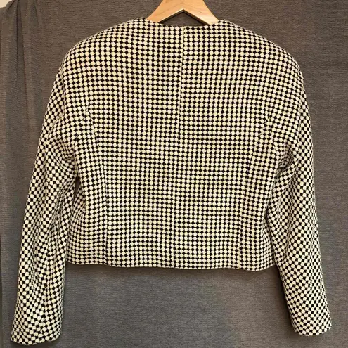 Ellen Tracy Linda Allard Black White Houndstooth Jacket 6