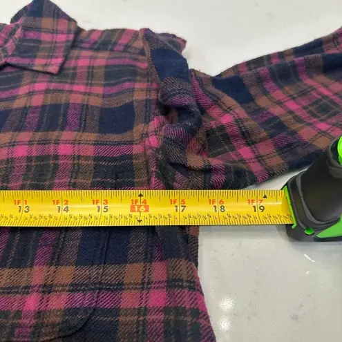 American Eagle Plaid Shirt Women XS Purple Pink Flannel Button Down Long Sleeve