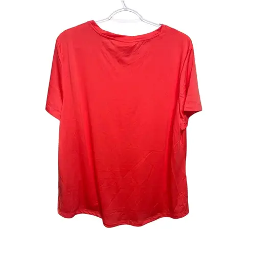 Karen Scott NWT Peach Orange Scoop Neck Short Sleeve T-Shirt XL Moisture Wicking