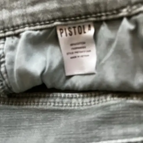 Pistola Winston High Rise Stretch Green Distressed Hey Shorts - Olive Size 26