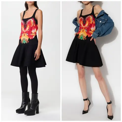 Alexander McQueen Solarised Orchid Jacquard Knit Mini Dress