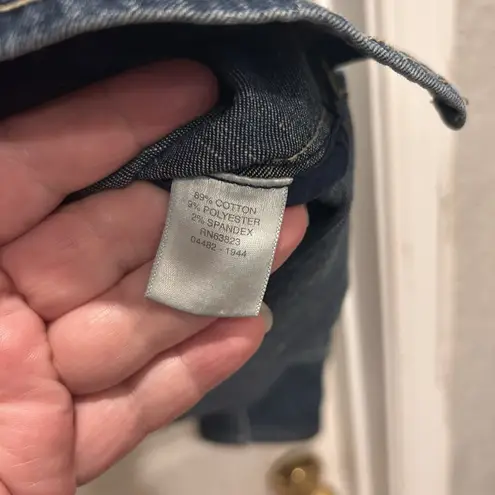 Christopher & Banks Women's Stretch Denim Blue Jean Jacket Snap Buttons Large