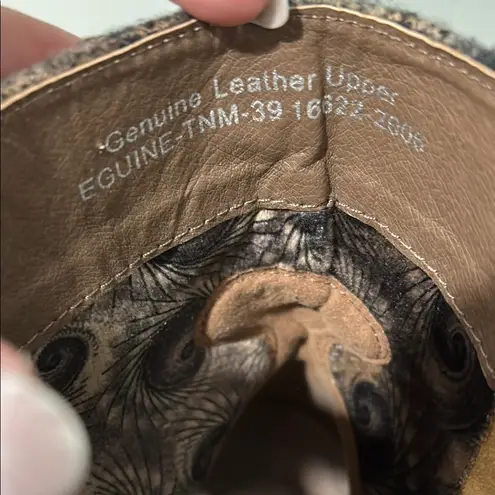 Spring Step Brown and Black Lace Up Boots with Side Zipper