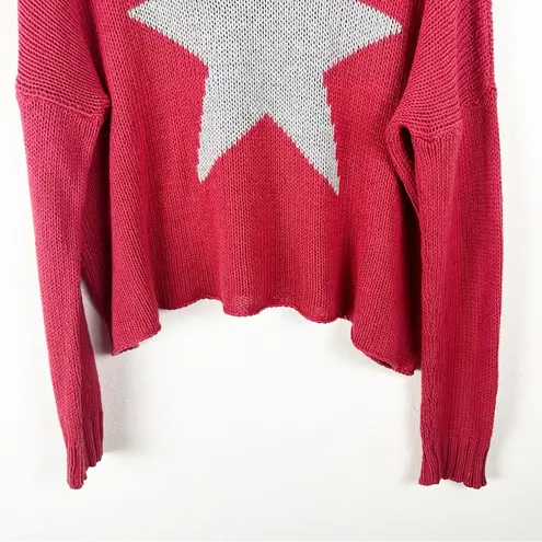 Wooden Ships Star Graphic Long Sleeves Knit Drop Shoulder Sweater Size M/L