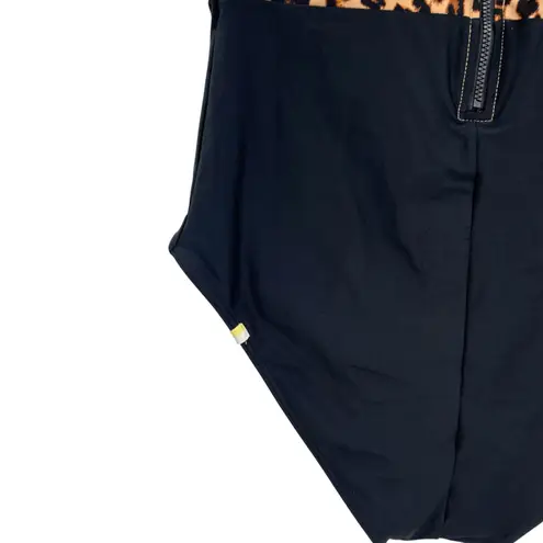Summersalt The Surf Swimsuit One Piece Leopard Print Black Size US 10