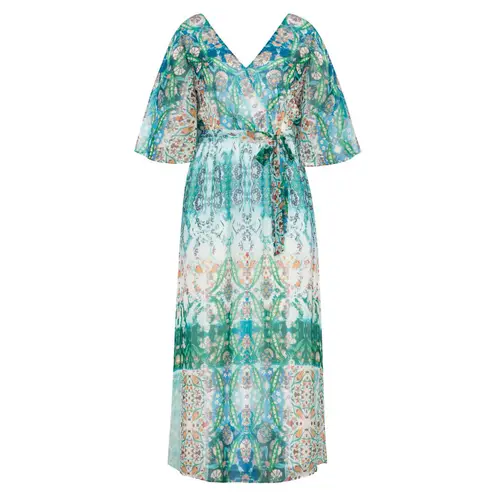 City Chic Maxi Dress Womens 18 Rhinestone Boho Floral Party Wedding Date Church