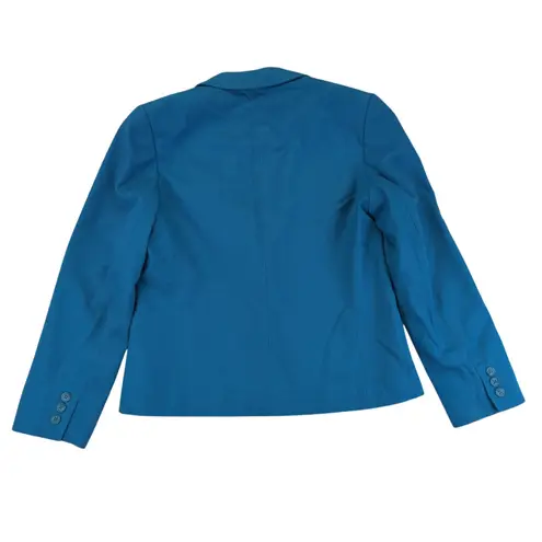 Pendleton Vintage Women's Teal Blue Wool Blazer Jacket Size 12 One Button Career