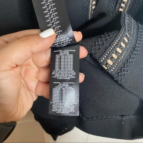 Self Portrait Self-Portrait Black Chiffon Cape Overlay Cady Mini Dress Size 4