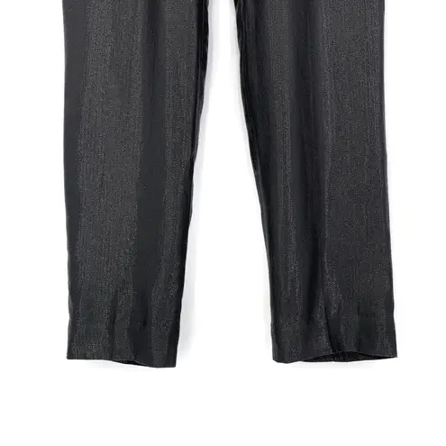LEIFSDOTTIR Shiny Straight Slim Leg Trouser Pant Metallic Grey 10