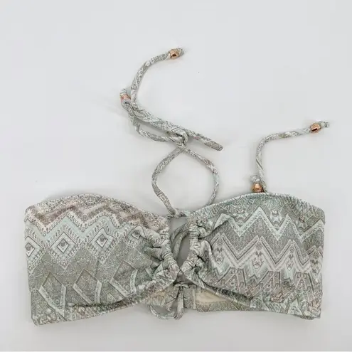 Eberjay Eberjey Surf Spray Cora Key Hole Bandeau Bikini Tie Top Sz L NWT