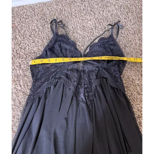 Unbranded Y2k Sheer Babydoll Black Tank Top Sz M Witchy Romantic Fairy Grunge Size M