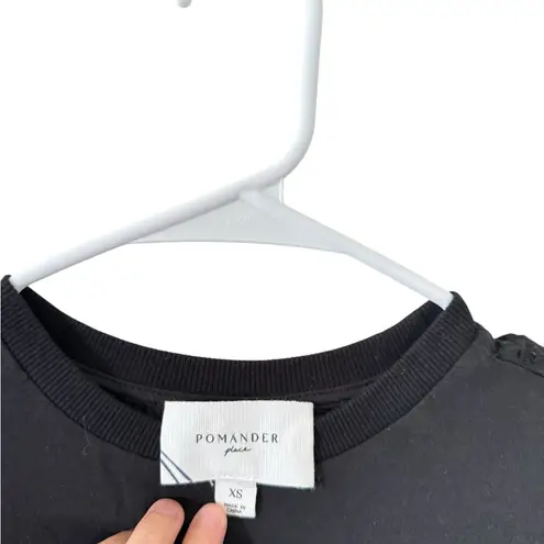 Tuckernuck Pomander Place Black Emi Flutter Sleeve Blouse Size XS