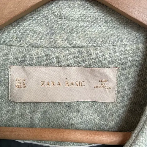 ZARA  Basic Collarless Wool Peacoat in Mint Size Medium‎