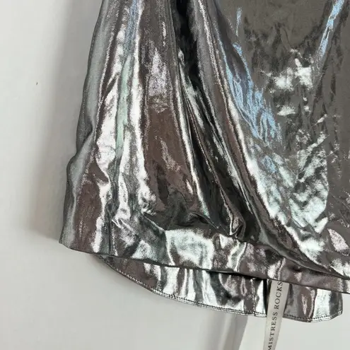 Mistress Rocks NWT Next Up Metallic Silver Mini Skirt Size XS NEW