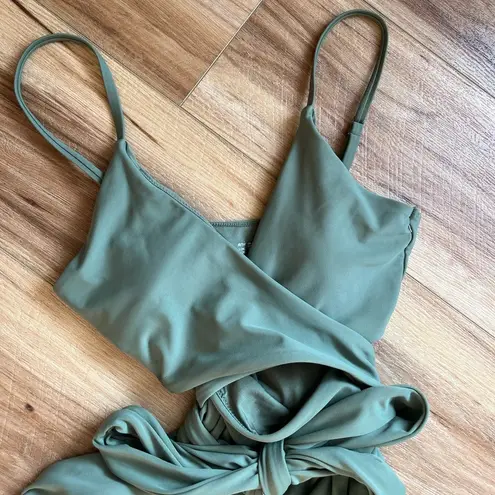 Aerie  Green Wrap One Piece Swimsuit- Size Small Long