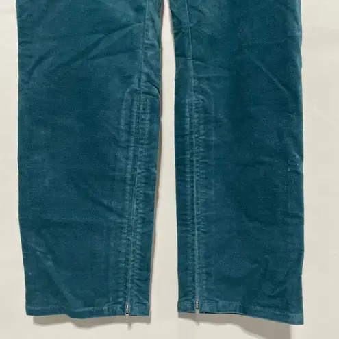 Denim & Co New Adaptive Wheelchair Fit Full Length Velveteen Pants Teal Size 10