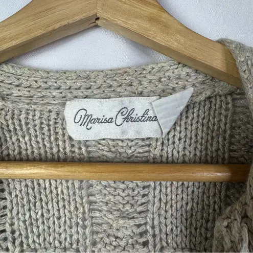 Vintage Marisa Christina Silk Blend Knit Cardigan Sweater M Tan Size M