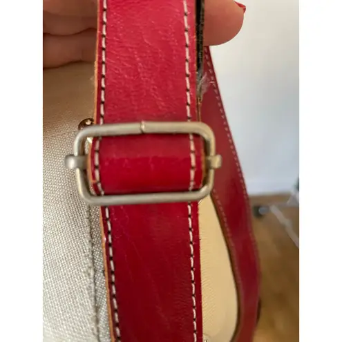 Vintage Tooled Leather Shoulder Bag Medium Red Purse