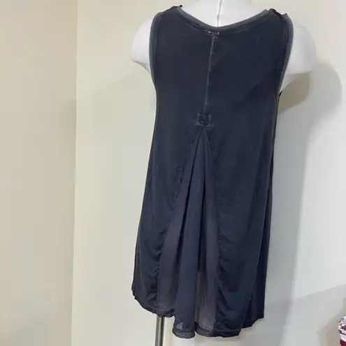 Cable & Gauge tank top sleeveless mesh viscose distressed boho gray size small