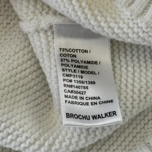 Brochu Walker Decker V-Neck Cotton-Blend Sweater White Size Small