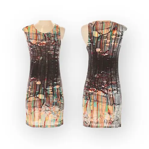new Ostwald Helgason ➤ Haute Couture Edgy Silk Rip Print Asymmetrical Dress ➤ XS Pink