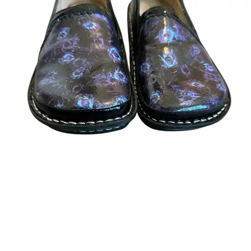 Alegria Debra Peacock Clogs Leather Slip-On Comfort Shoes Nursing Size 36 Womens