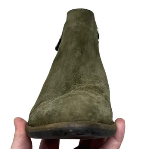 Kanna “Nat” Suede Ankle Boots Womens Size EU 39 US 8 Green Leather Bohemian Boho