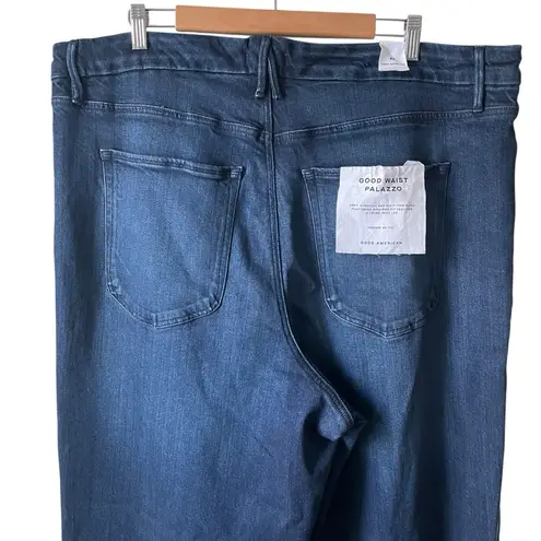 Good American  Good Waist Soft Tech Palazzo Jeans Size 22 GWP220T Indigo 501 NWT
