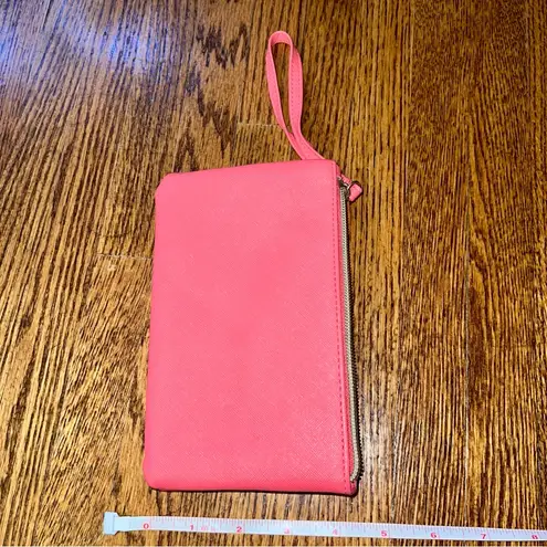 Set of 2 Coral and Floral Print Wristlet Bags / Purses / Wallet NWOT Pink