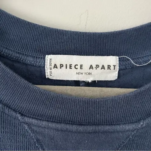 Apiece Apart Delle Blue White Ombre Organic Cotton Jersey Oversized Sweater S - Image 3