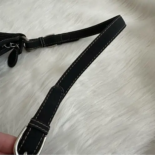 The Sak Woven Crochet Knit Black Shoulder Bag