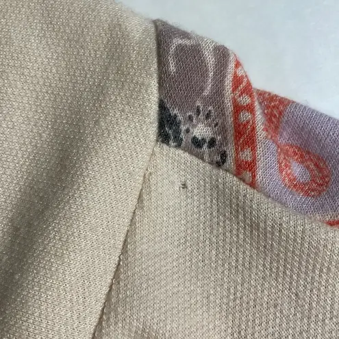 White Birch Women Patchwork Bandanna Horse Print Henley Top Oversized Size Small