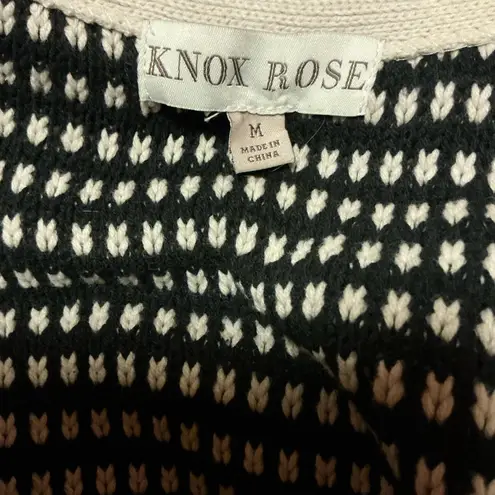 Knox Rose boho fringed striped cardigan sweater