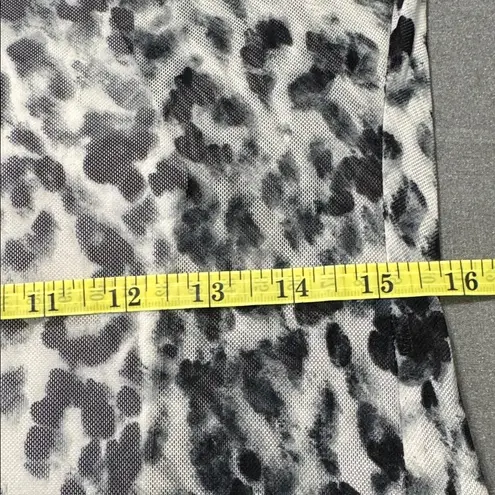 TDC Leopard Print High Neck Long Sleeve Knee Length Bodycon‎ Dress Size Large Black