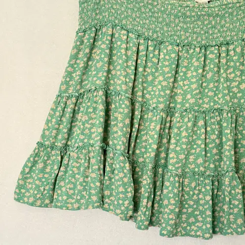 American Eagle Ditsy Floral Tiered Pull On Mini Skirt Size XXL Balletcore Y2K Green